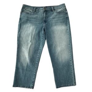 Bandolino Selene Cropped Jeans Size 14 Medium Wash Blue Denim